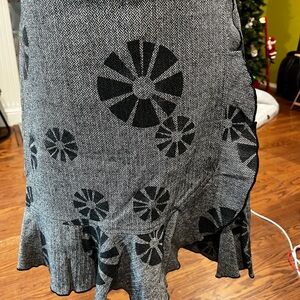 Ideology Black and Gray A-Line Skirt